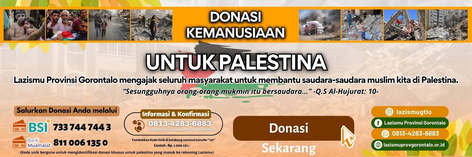 DONASI KEMANUSIAAN untuk PALESTINA